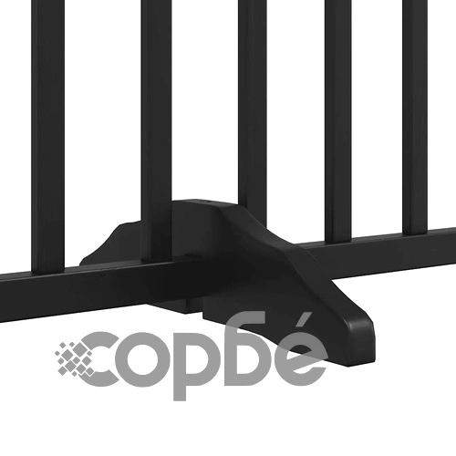 Сгъваема преграда за куче с врата 15 панела черна 750 см топола ➤ топ цена ➤ sorbe.bg