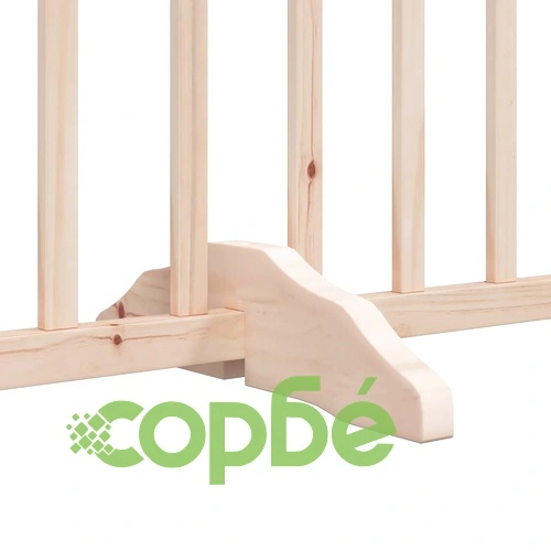 Сгъваема преграда за кучета с врата 8 панела 640 см топола ➤ топ цена ➤ sorbe.bg