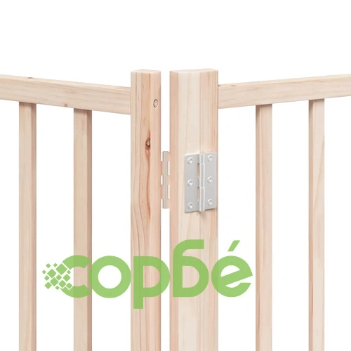 Сгъваема преграда за кучета с врата 8 панела 640 см топола ➤ топ цена ➤ sorbe.bg