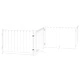 Сгъваема преграда за кучета с врата 10 панела бял 800 см топола