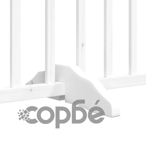 Сгъваема преграда за кучета с врата 10 панела бял 800 см топола ➤ топ цена ➤ sorbe.bg