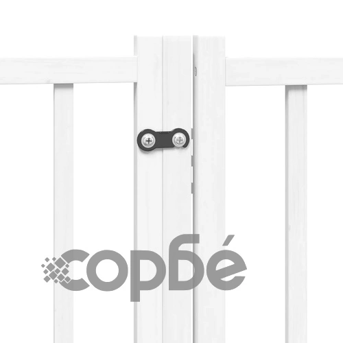 Сгъваема преграда за кучета с врата 8 панела бял 640 см топола ➤ топ цена ➤ sorbe.bg