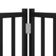 Сгъваема преграда за куче с врата 6 панела черна 480 см топола