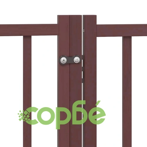 Сгъваема преграда за куче с врата 10 панела кафяв 800 см топола ➤ топ цена ➤ sorbe.bg