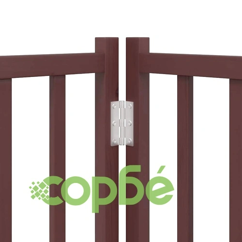 Сгъваема преграда за куче с врата 12 панела кафяв 960 см топола ➤ топ цена ➤ sorbe.bg