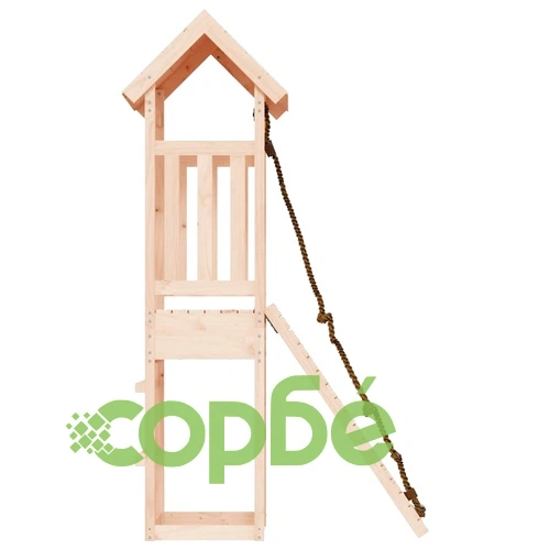 Къща за игра със стена за катерене, борово дърво масив ➤ топ цена ➤ sorbe.bg