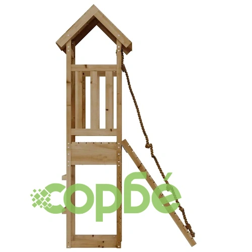 Къща за игра със стена за катерене, импрегниран бор масив ➤ топ цена ➤ sorbe.bg