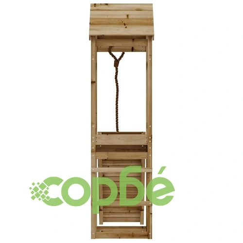 Къща за игра със стена за катерене, импрегниран бор масив ➤ топ цена ➤ sorbe.bg