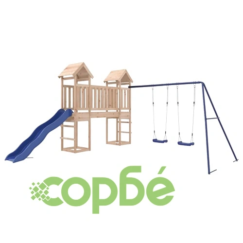 Комбинирано детско съоръжение за игра на открито, бор масив ➤ топ цена ➤ sorbe.bg
