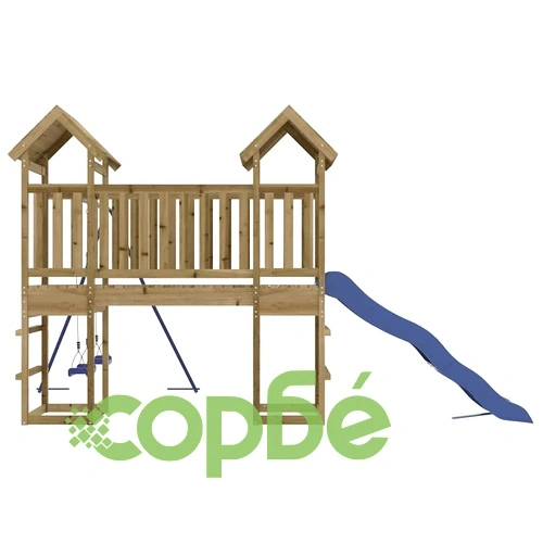 Комбинирано детско съоръжение за игра, импрегниран бор ➤ топ цена ➤ sorbe.bg