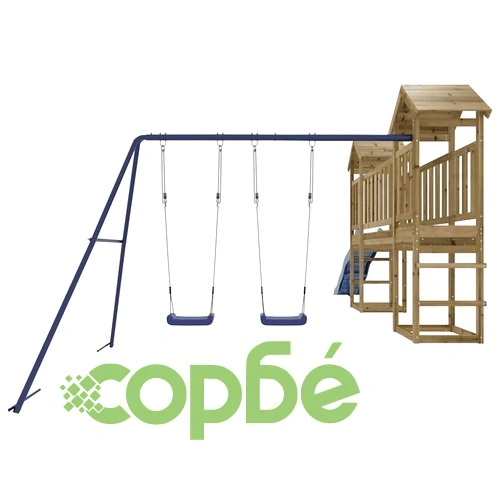 Комбинирано детско съоръжение за игра, импрегниран бор ➤ топ цена ➤ sorbe.bg