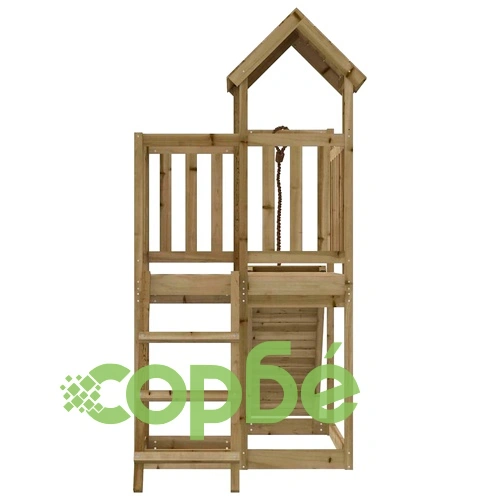 Къща за игра със стена за катерене, импрегниран бор масив ➤ топ цена ➤ sorbe.bg