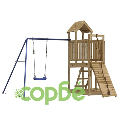 Комбинирано детско съоръжение за игра, импрегниран бор ➤ топ цена ➤ sorbe.bg