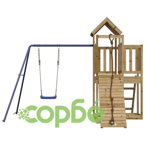 Комбинирано детско съоръжение за игра, импрегниран бор ➤ топ цена ➤ sorbe.bg