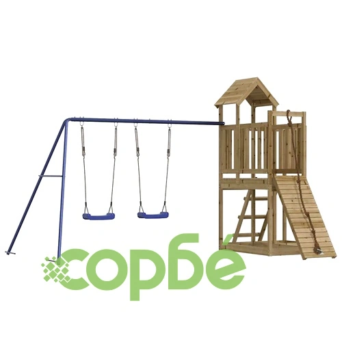 Комбинирано детско съоръжение за игра, импрегниран бор ➤ топ цена ➤ sorbe.bg