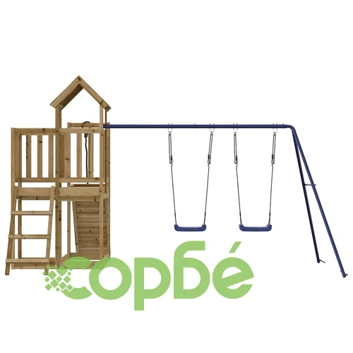 Комбинирано детско съоръжение за игра, импрегниран бор ➤ топ цена ➤ sorbe.bg