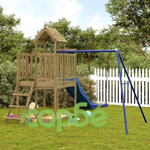 Комбинирано детско съоръжение за игра, импрегниран бор ➤ топ цена ➤ sorbe.bg