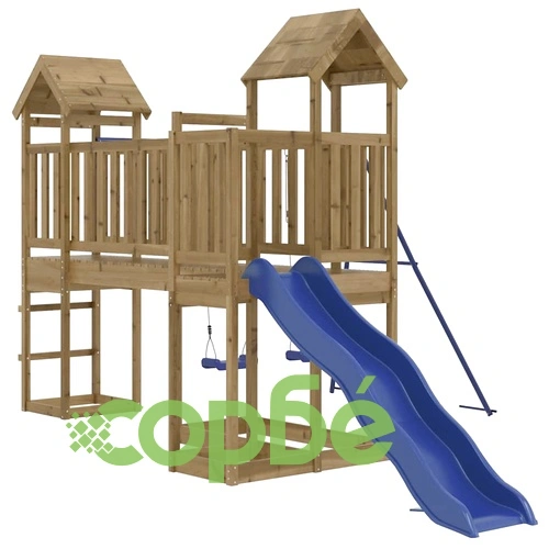 Комбинирано детско съоръжение за игра, импрегниран бор ➤ топ цена ➤ sorbe.bg
