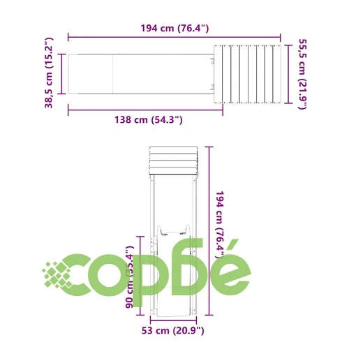 Комбинирано детско съоръжение, масивна дугласка дървесина ➤ топ цена ➤ sorbe.bg