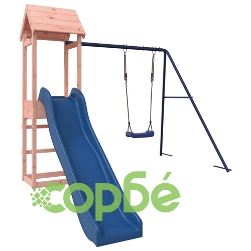 Комбинирано детско съоръжение, масивна дугласка дървесина ➤ топ цена ➤ sorbe.bg