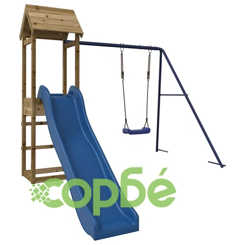 Комбинирано детско съоръжение за игра, импрегниран бор ➤ топ цена ➤ sorbe.bg