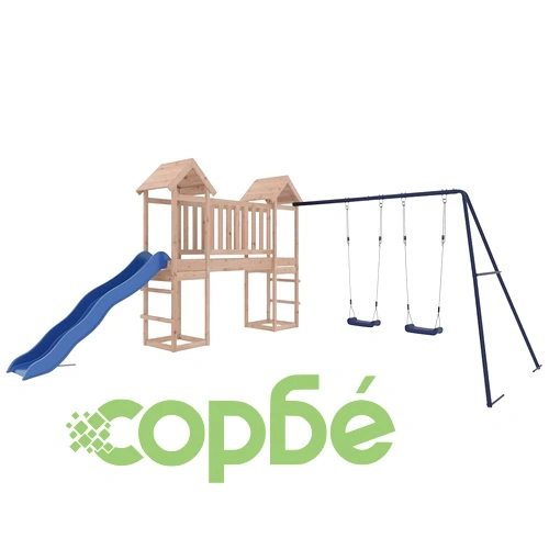Комбинирано детско съоръжение за игра на открито, бор масив ➤ топ цена ➤ sorbe.bg