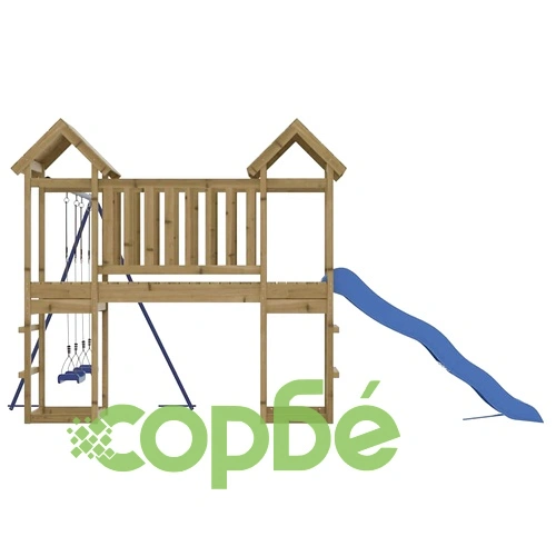Комбинирано детско съоръжение за игра, импрегниран бор ➤ топ цена ➤ sorbe.bg