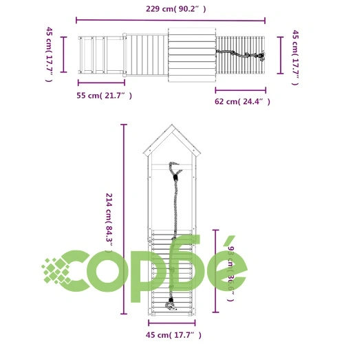 Къща за игра със стена за катерене, импрегниран бор масив ➤ топ цена ➤ sorbe.bg