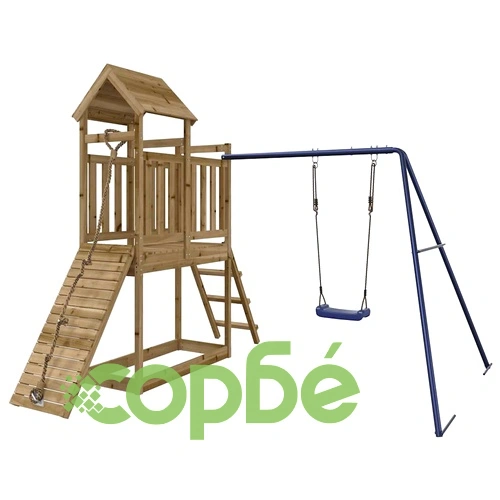 Комбинирано детско съоръжение за игра, импрегниран бор ➤ топ цена ➤ sorbe.bg