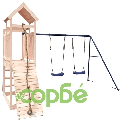 Комбинирано детско съоръжение за игра на открито, бор масив ➤ топ цена ➤ sorbe.bg
