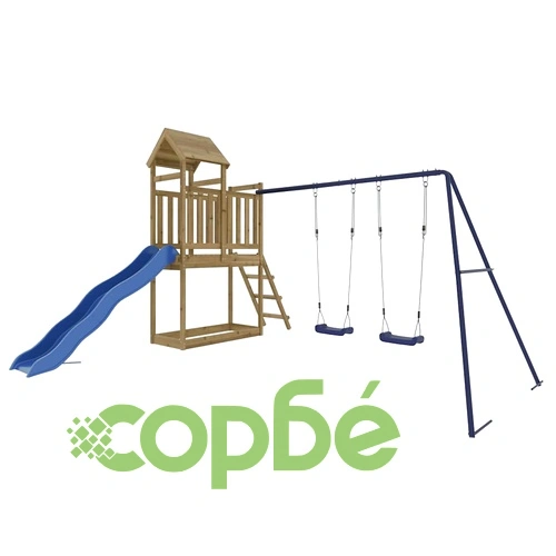 Комбинирано детско съоръжение за игра, импрегниран бор ➤ топ цена ➤ sorbe.bg