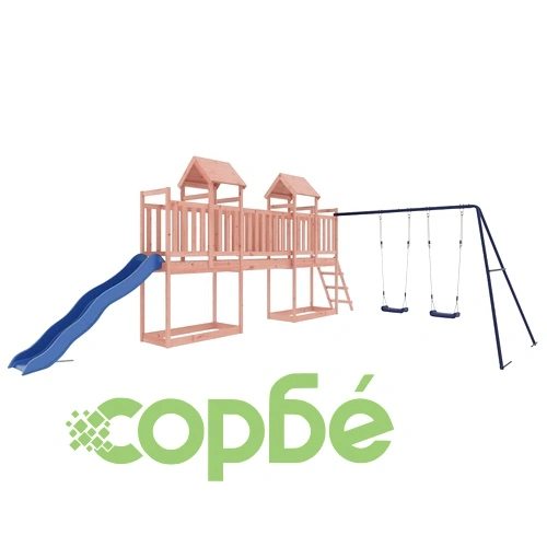 Комбинирано детско съоръжение, масивна дугласка дървесина ➤ топ цена ➤ sorbe.bg