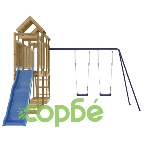 Комбинирано детско съоръжение за игра, импрегниран бор ➤ топ цена ➤ sorbe.bg