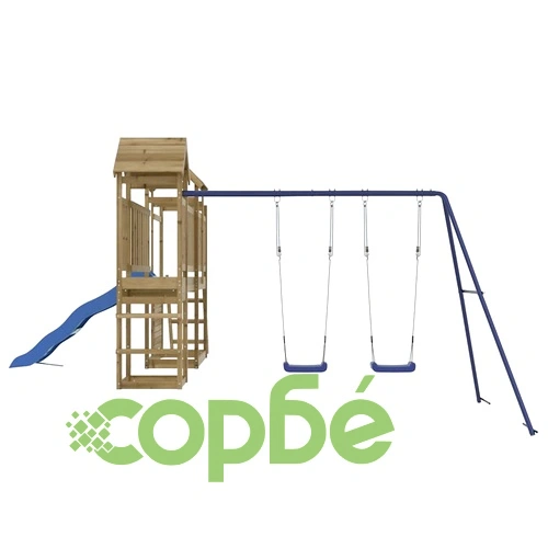 Комбинирано детско съоръжение за игра, импрегниран бор ➤ топ цена ➤ sorbe.bg
