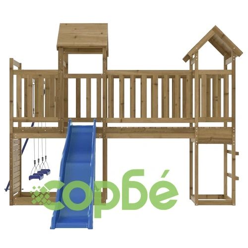 Комбинирано детско съоръжение за игра, импрегниран бор ➤ топ цена ➤ sorbe.bg