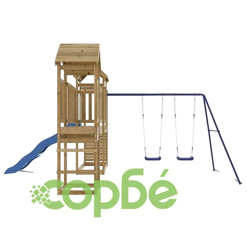 Комбинирано детско съоръжение за игра, импрегниран бор ➤ топ цена ➤ sorbe.bg