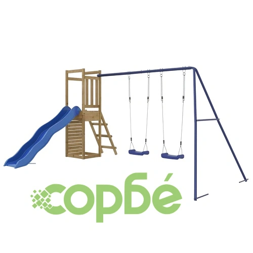 Комбинирано детско съоръжение за игра, импрегниран бор ➤ топ цена ➤ sorbe.bg