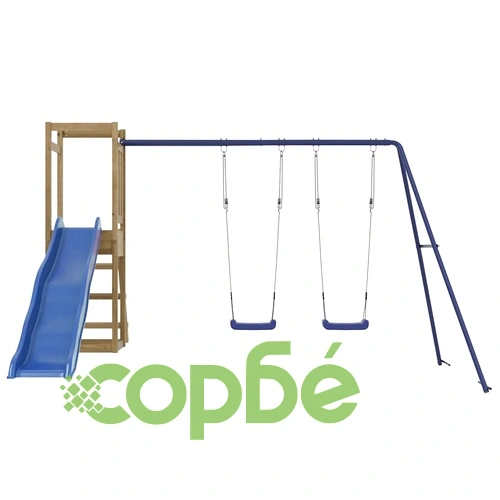 Комбинирано детско съоръжение за игра, импрегниран бор ➤ топ цена ➤ sorbe.bg