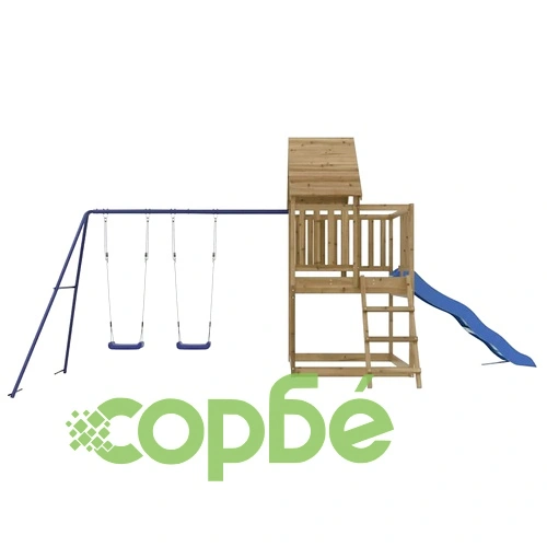 Комбинирано детско съоръжение за игра, импрегниран бор ➤ топ цена ➤ sorbe.bg