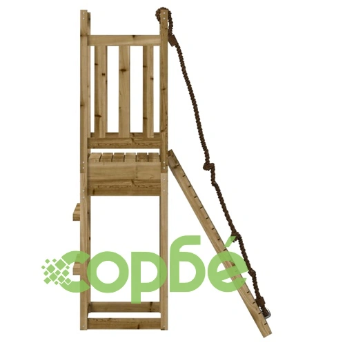 Къща за игра със стена за катерене, импрегниран бор масив ➤ топ цена ➤ sorbe.bg