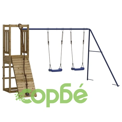 Комбинирано детско съоръжение за игра, импрегниран бор ➤ топ цена ➤ sorbe.bg