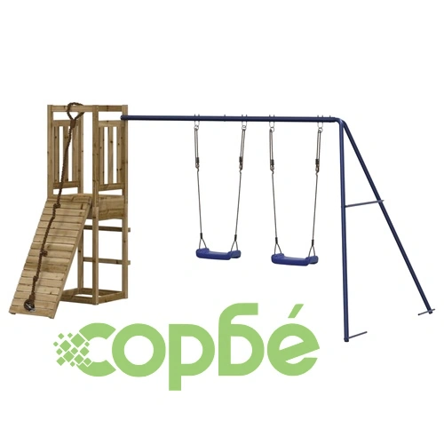 Комбинирано детско съоръжение за игра, импрегниран бор ➤ топ цена ➤ sorbe.bg