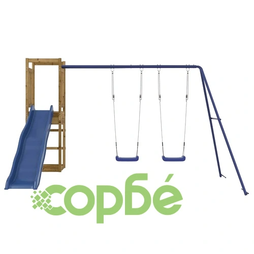 Комбинирано детско съоръжение за игра, импрегниран бор ➤ топ цена ➤ sorbe.bg