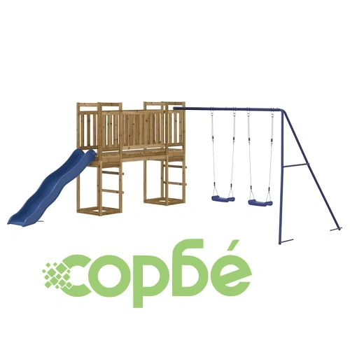 Комбинирано детско съоръжение за игра, импрегниран бор ➤ топ цена ➤ sorbe.bg