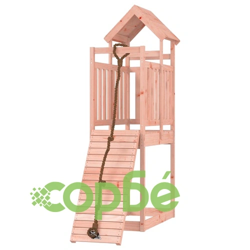 Къща за игра със стена за катерене, масивна дугласка дървесина ➤ топ цена ➤ sorbe.bg