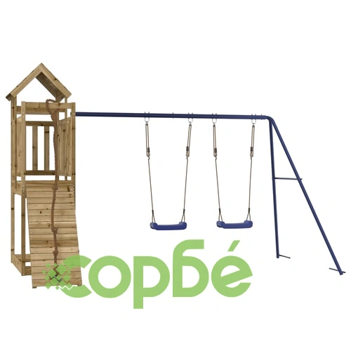 Комбинирано детско съоръжение за игра, импрегниран бор ➤ топ цена ➤ sorbe.bg