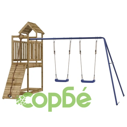 Комбинирано детско съоръжение за игра, импрегниран бор ➤ топ цена ➤ sorbe.bg