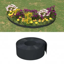 Градински кантове, 3 бр, черни, 10 м, 20 см, полиетилен