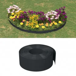 Градински кантове, 5 бр, черни, 10 м, 20 см, полиетилен