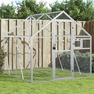 Волиера, сребриста, 1,79x2x1,85 м, алуминий